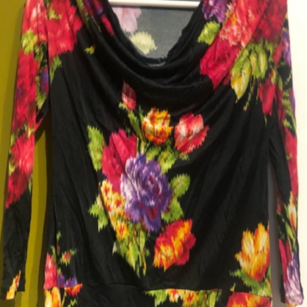 Blumarine floral long sleeve top